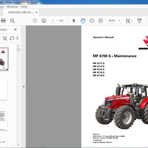 Massey Ferguson MF 6700S Series 6713S 6714S 6715S 6716S Dyna-VT Operator's Manual - PDF DOWNLOAD