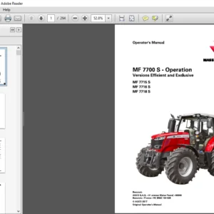 Massey Ferguson MF 7700 S Series MF 7715S MF 7716S MF 7718S Dyna-6 Operator's Manual - PDF DOWNLOAD