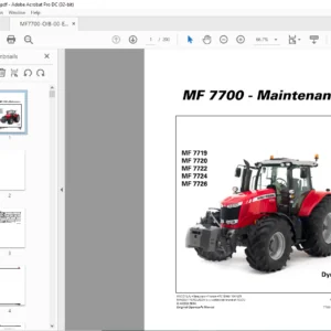 Massey Ferguson MF 7700 Series 7719 7720 7722 7724 7726 Dyna-VT Operator's Manual - PDF DOWNLOAD