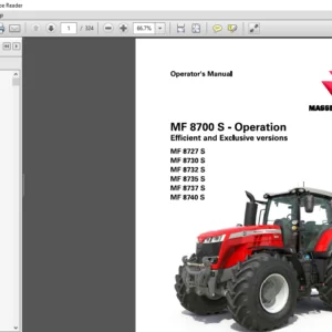 Massey Ferguson MF 8700 S Series 8727S 8730S 8732S 8735S 8737S 8740S Dyna-VT Operator's Manual - PDF