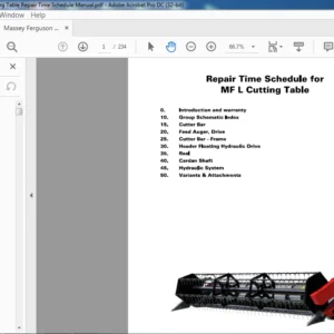 Massey Ferguson MF L Cutting Table Repair Time Schedule Manual - PDF DOWNLOAD