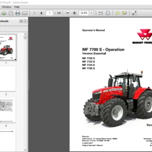 Massey Ferguson MF7700S Series MF 7720S 7722S 7724S 7726S Dyna-6 Essential Operator's Manual