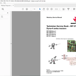 Massey Ferguson NA Tractor MF 5700 Series 5708 5709 5710 5711 Dyna-4 Technician Service Manual