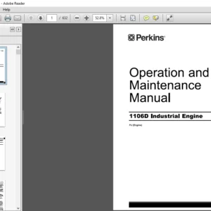 Massey Ferguson Perkins EU Tractor 1106D Industrial Engine Operation & Maintenance Manual - DOWNLOAD