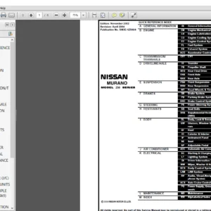 Nissan 2004 Murano Service Manual - PDF DOWNLOAD