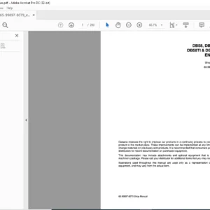 DAEWOO DOOSAN excavator DB58, D3583, DB58T DB58TI 8 DB58TIS DIESEL ENGINE shop manual - PDF DOWNLOAD