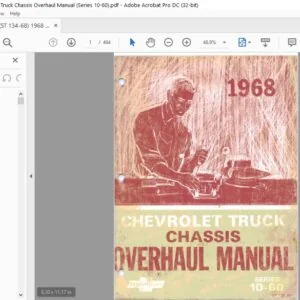 1968 Chevrolet Truck 10 60 Series Chassis Overhaul Manual