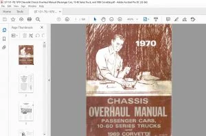 1970 Chevrolet Chassis Truck 10-60 series (passengers cars,1969 corvette) overhaul manual