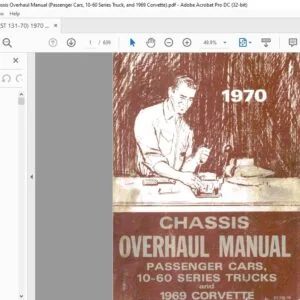 1970 Chevrolet Chassis Truck 10-60 series (passengers cars,1969 corvette) overhaul manual