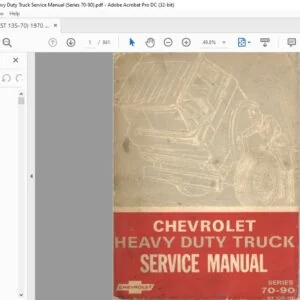 1970 Chevrolet Heavy duty Truck Chassis 70-90 series service manual