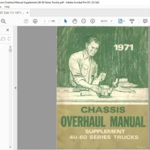 1971 Chevrolet Truck chassis 40-60 series supplement overhaul manual