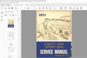 1971 Chevrolet Truck chevy van sportvan 10-30 series service manual