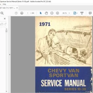 1971 Chevrolet Truck chevy van sportvan 10-30 series service manual