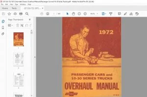 1972 Chevrolet 10-30 series Truck & passengers cars overhaul manual