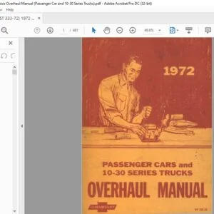 1972 Chevrolet 10-30 series Truck & passengers cars overhaul manual