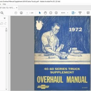 1972 Chevrolet 40-60 series Truck Supplement overhaul manual