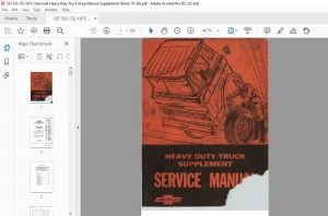 1972 Chevrolet 70-90 series heavy duty Truck Supplement service manual