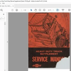 1972 Chevrolet 70-90 series heavy duty Truck Supplement service manual