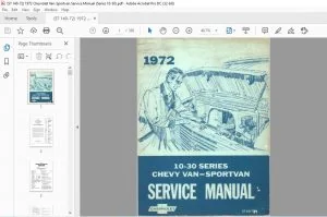 1972 Chevrolet Chevy van-sportvan 10-30 series service manual