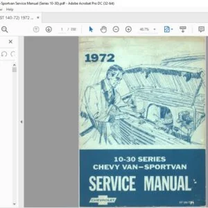 1972 Chevrolet Chevy van-sportvan 10-30 series service manual
