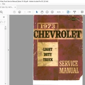 1973 Chevrolet 10-30 series light duty Truck Service manual