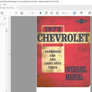 1973 Chevrolet light duty Truck & passenger car overhaul manual