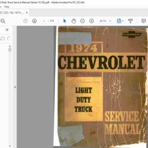1974 Chevrolet light duty Truck 10-30 series Service manual