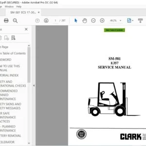 CLARK FORKLIFT SM-581 E357 SERVICE MANUAL