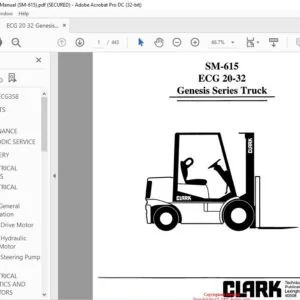 CLARK FORKLIFT SM-615 ECG 20-32 Genesis Series Truck SERVICE MANUAL