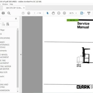 CLARK FORKLIFT SM576 OPI 5B SERVICE MANUAL