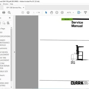 CLARK FORKLIFT SM576 OPI 5B SERVICE MANUALS