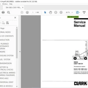 CLARK FORKLIFT SM580 C500 Y 950 CH SERVICE MANUAL