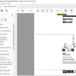CLARK FORKLIFT SM580 C500 Y 950 SERVICE MANUAL