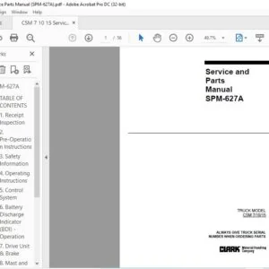 CLARK FORKLIFT SPM-627A SERVICE MANUALS