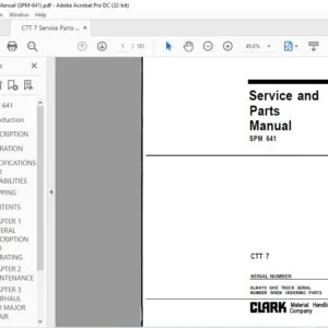 CLARK FORKLIFT SPM 641 CTT 7 SERVICE MANUALS