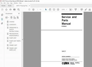 CLARK FORKLIFT SPM660 CMT27 SERVICE MANUAL