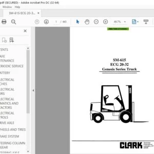 Clark Forklift SM-615 ECG 20-32 Service Manual