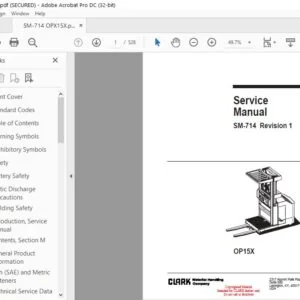 Clark Forklift SM-714 Revision 1 Service Manual