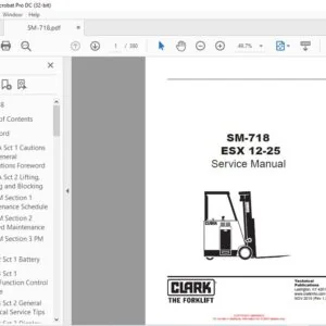Clark Forklift SM-718 ESX 12-25 Service Manual