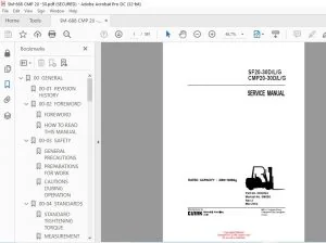Clark Forklift SSF20-30DLG CMP20-30DLG Service Manual