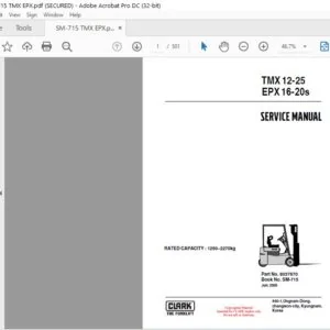 Clark Forklift TMX12-25 EPX 16-20S Service Manual