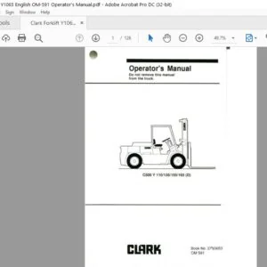 Clark Forklift Y1065 English OM 591 Operator’s Manual