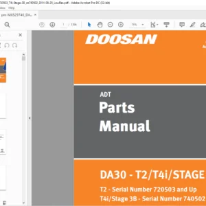 Daewoo Doosan ADT DA30 -T2/T4i/STAGE 3B Parts Manual MX529740 – PDF DOWNLOAD