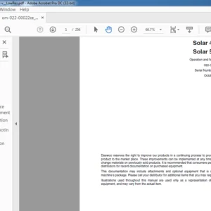 Daewoo Doosan excavator Solar 470LC-V Solar Solar 500LC-V Operation and Maintenance Manual 022-00022CE – PDF DOWNLOAD