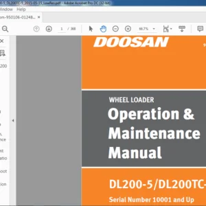 Daewoo Doosan WHEEL LOADER DL200-5DL200TC-5 Operation & Maintenance Manual Serial Number 10001 and Up – PDF DOWNLOAD