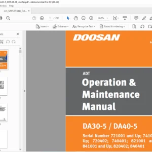 Daewoo Doosan ADT DA30-5  DA40-5 Operation & Maintenance Manual  - PDF DOWNLOAD
