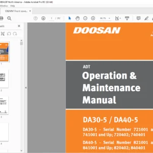 Daewoo Doosan ADT DA30-5  DA40-5 Operation & Maintenance Manual MX533497  - PDF DOWNLOAD