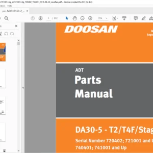 Daewoo Doosan ADT DA30-5 -T2T4FStage IV Parts Manual  - PDF DOWNLOAD