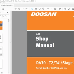 Daewoo Doosan ADT DA30 - T2T4iSTAGE 3B Shop Manual MX531903 - PDF DOWNLOAD