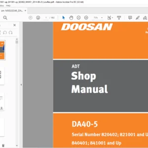 Daewoo Doosan ADT DA40-5 Shop Manual MX533346 - PDF DOWNLOAD